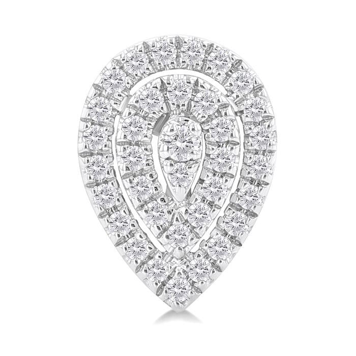 Pear Shape Petite Halo Diamond Fashion Earrings