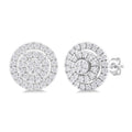 Round Shape Petite Halo Diamond Fashion Earrings