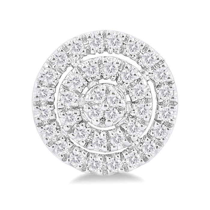 Round Shape Petite Halo Diamond Fashion Earrings