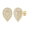 1/5 Ctw Double Halo Pear Shape Petite Round Cut Diamond Fashion Stud Earrings in 10K Yellow Gold