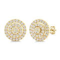 1/5 Ctw Double Halo Round Shape Petite Round Cut Diamond Fashion Stud Earrings in 10K Yellow Gold