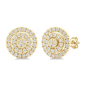 Round Shape Petite Halo Diamond Fashion Earrings