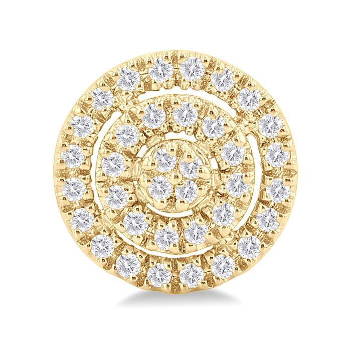 Round Shape Petite Halo Diamond Fashion Earrings
