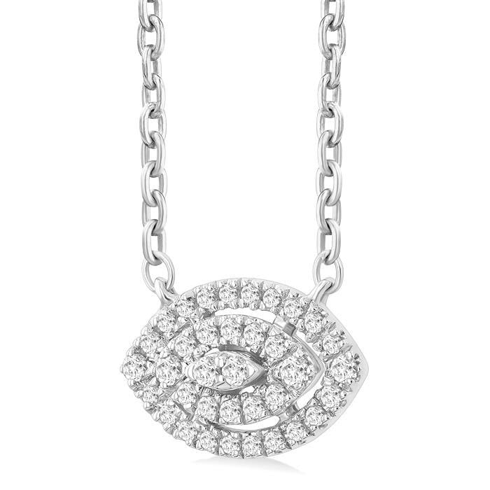 Marquise Shape Petite Halo Diamond Fashion Pendant
