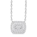 Imperial Yarrow Emerald Shape Petite Halo Diamond Fashion Pendant