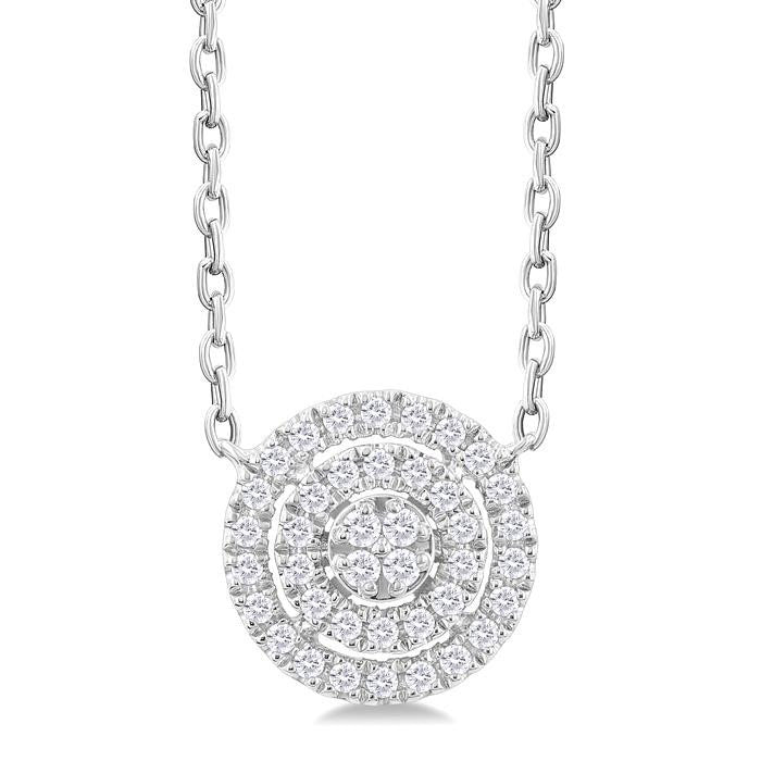 Aster Seraph Round Shape Petite Halo Diamond Fashion Pendant