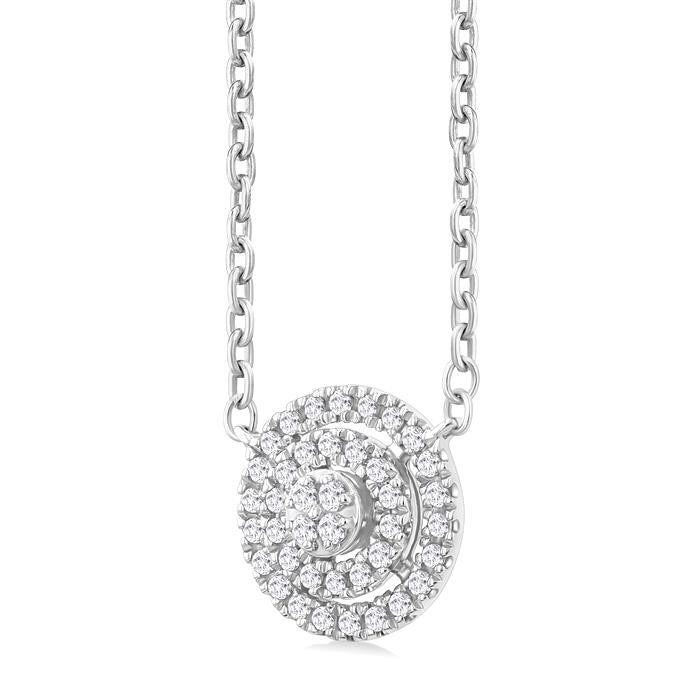 Aster Seraph Round Shape Petite Halo Diamond Fashion Pendant