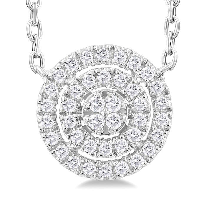 Aster Seraph Round Shape Petite Halo Diamond Fashion Pendant