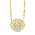 Oval Shape Petite Halo Diamond Fashion Pendant