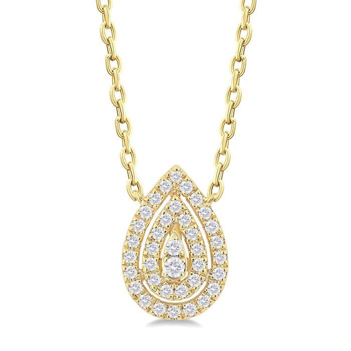 Pear Shape Petite Halo Diamond Fashion Pendant
