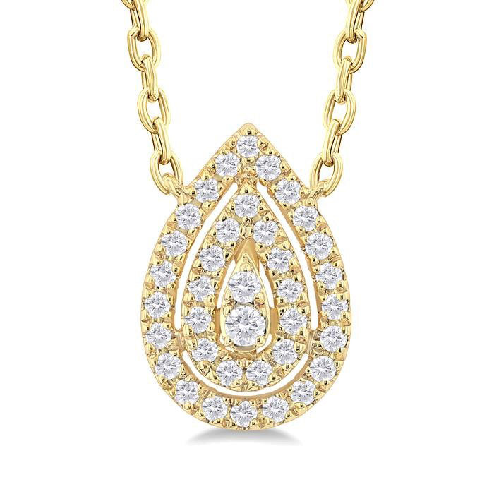 Pear Shape Petite Halo Diamond Fashion Pendant