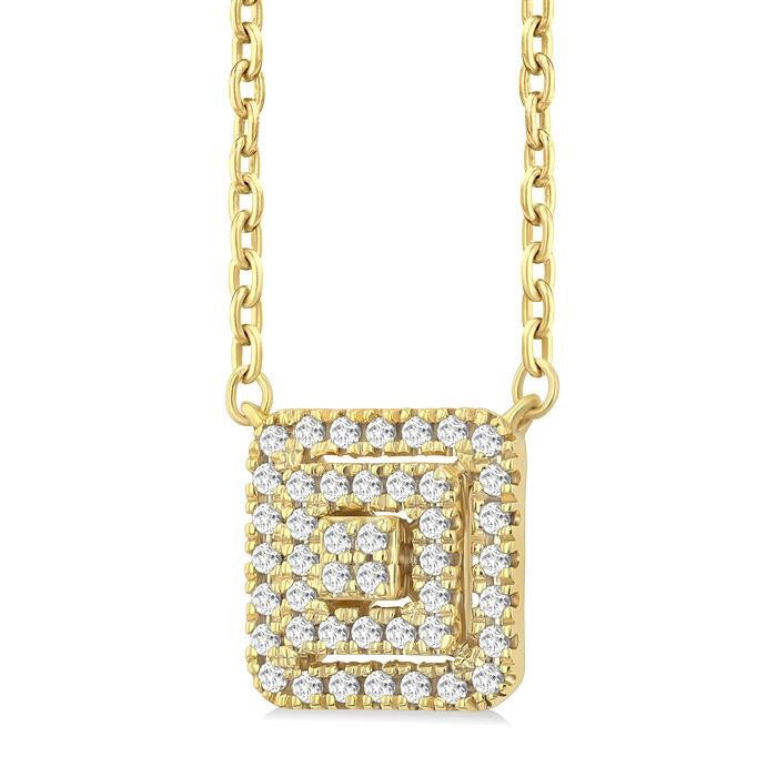 River Lilith Princess Shape Petite Halo Diamond Fashion Pendant