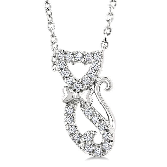Harbor Violet Cat Petite Diamond Fashion Pendant