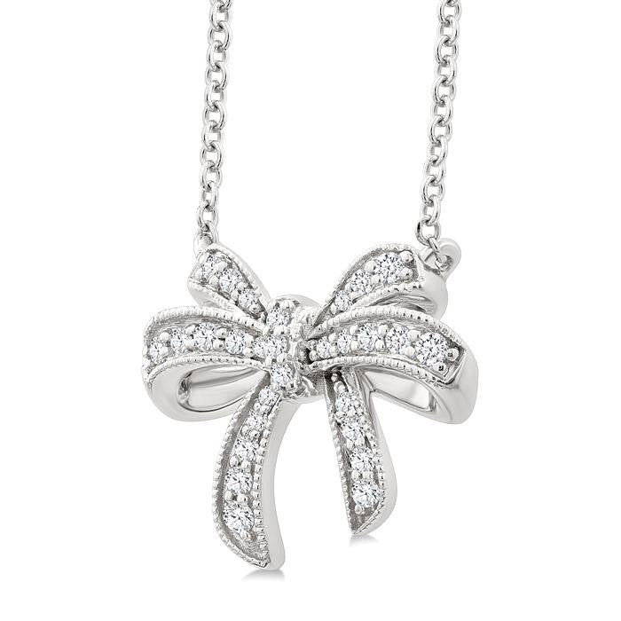 Oleander Horizon Bow Petite Diamond Fashion Pendant