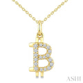 1/6 Ctw Round Cut Diamond Pirouette Bitcoin Fashion Pendant With Chain in 10K Yellow Gold