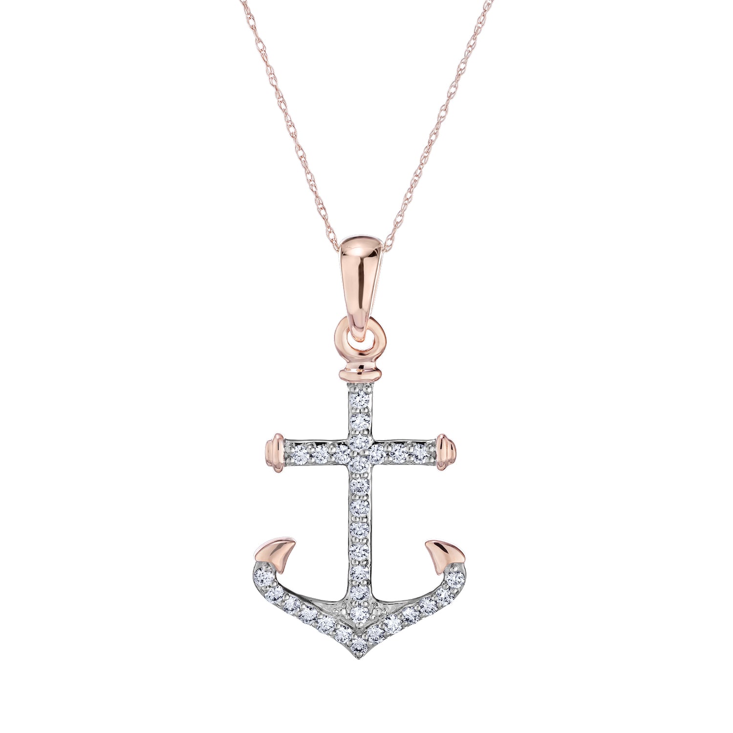 Diamond Anchor Pendant