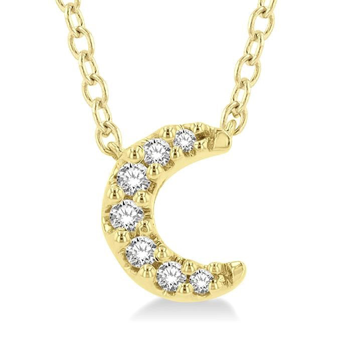 Luna Petite Crescent Diamond Pendant