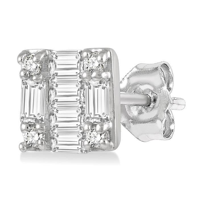 Petite Baguette Diamond Fashion Earrings
