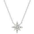 1/10 Ctw Star Round Cut Diamond Petite Fashion Pendant With Chain in 10K White Gold