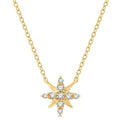 1/10 Ctw Star Round Cut Diamond Petite Fashion Pendant With Chain in 10K Yellow Gold