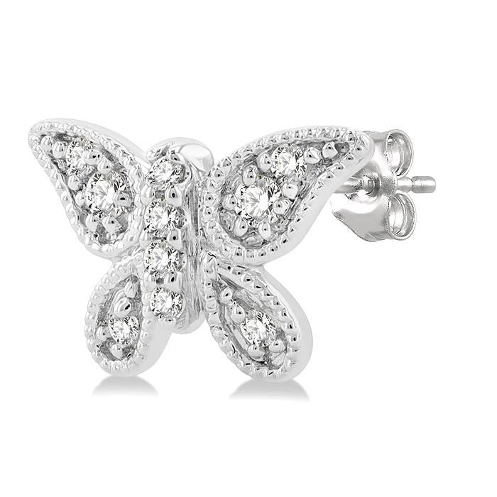 Butterfly Petite Diamond Fashion Earrings