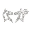 1/6 Ctw Petite Horse Head Round Cut Diamond Fashion Stud Earrings in 10K White Gold