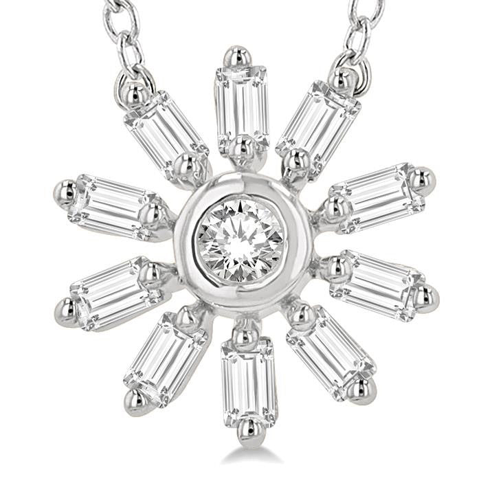 Aria Perseus Petite Baguette Diamond Fashion Pendant