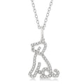 1/6 Ctw Petite Sitting Dog Round Cut Diamond Fashion Pendant With Chain in 10K White Gold