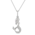1/20 Ctw Petite Mermaid Round Cut Diamond Fashion Pendant With Chain in 10K White Gold