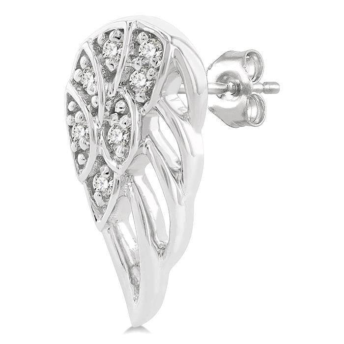 Angel Wings Petite Diamond Fashion Earrings