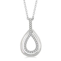 1/10 Ctw Petite Pear Shape Round Cut Diamond Fashion Pendant With Chain in 10K White Gold