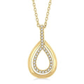 1/10 Ctw Petite Pear Shape Round Cut Diamond Fashion Pendant With Chain in 10K Yellow Gold