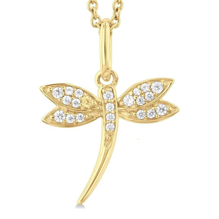 Xanthe River Dragonfly Petite Diamond Fashion Pendant