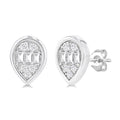 Pear Shape Bezel Set Petite Fusion Diamond Fashion Earrings