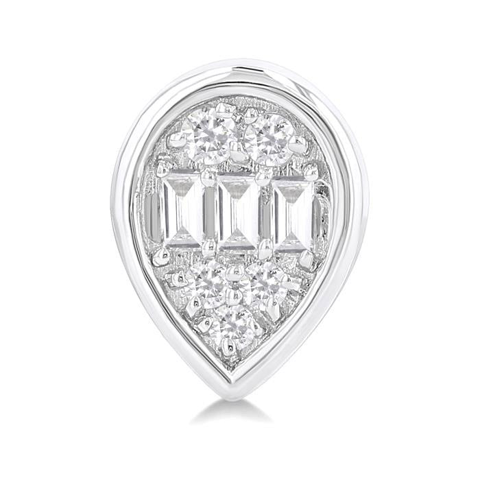 Pear Shape Bezel Set Petite Fusion Diamond Fashion Earrings
