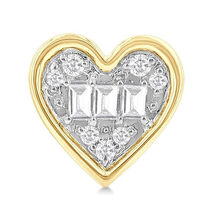 Heart Shape Bezel Set Petite Fusion Diamond Fashion Earrings