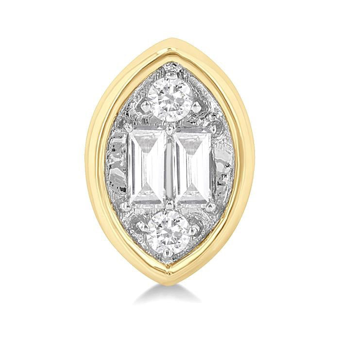 Marquise Shape Bezel Set Petite Fusion Diamond Fashion Earrings
