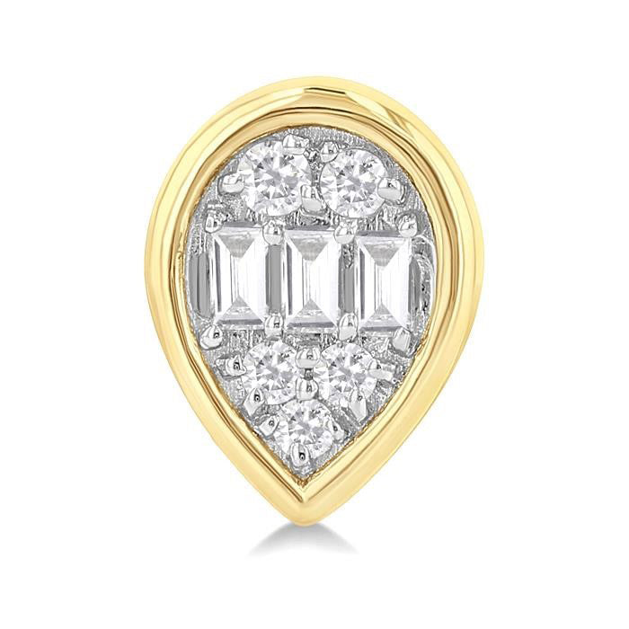Pear Shape Bezel Set Petite Fusion Diamond Fashion Earrings