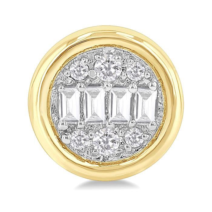 Round Shape Bezel Set Petite Fusion Diamond Fashion Earrings