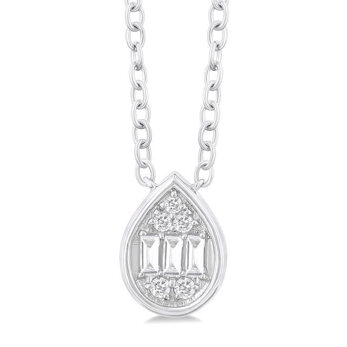 Gale Aurora Pear Shape Bezel Set Petite Fusion Diamond Fashion Pendant