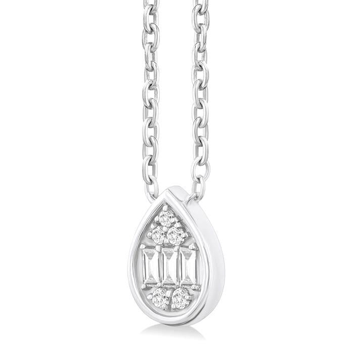 Gale Aurora Pear Shape Bezel Set Petite Fusion Diamond Fashion Pendant