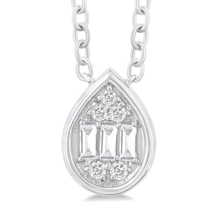 Gale Aurora Pear Shape Bezel Set Petite Fusion Diamond Fashion Pendant
