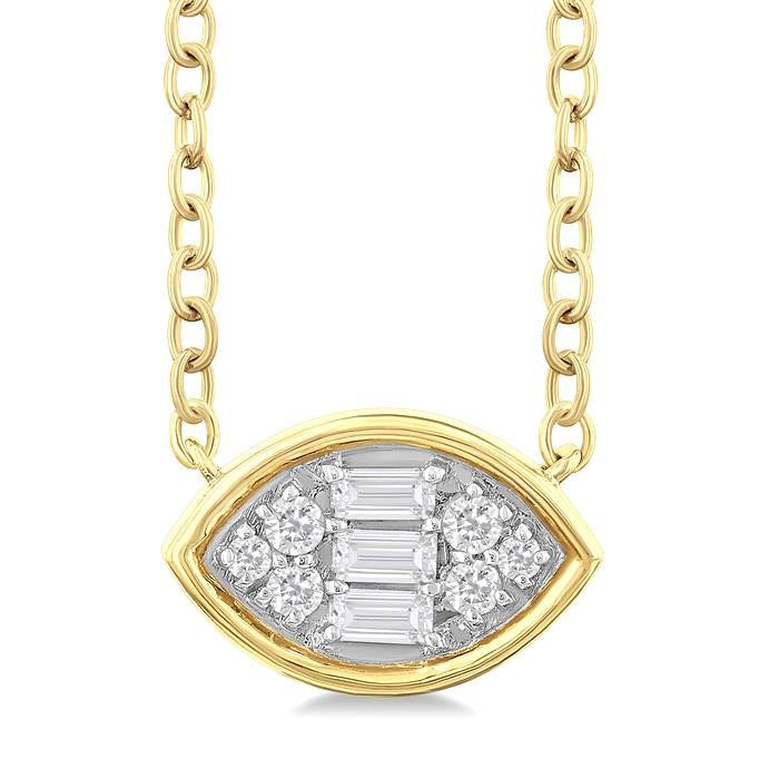 Marquise Shape East-West Bezel Set Petite Fusion Diamond Fashion Pendant