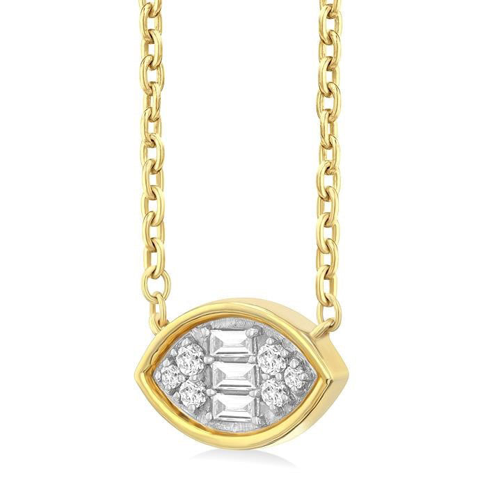 Marquise Shape East-West Bezel Set Petite Fusion Diamond Fashion Pendant