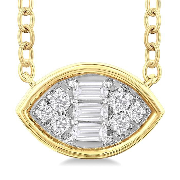 Marquise Shape East-West Bezel Set Petite Fusion Diamond Fashion Pendant