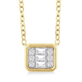 Ivy Nocturne Emerald Shape East-West Bezel Set Petite Fusion Diamond Fashion Pendant