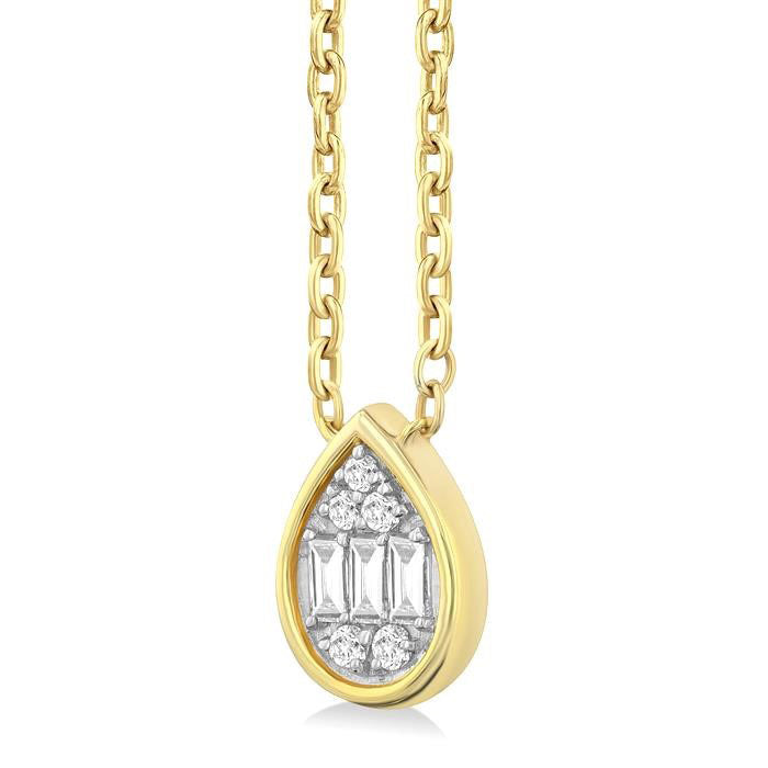 Tivoli Bellona Pear Shape Bezel Set Petite Fusion Diamond Fashion Pendant