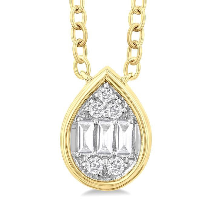 Tivoli Bellona Pear Shape Bezel Set Petite Fusion Diamond Fashion Pendant