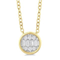 Round Shape Bezel Set Petite Fusion Diamond Fashion Pendant