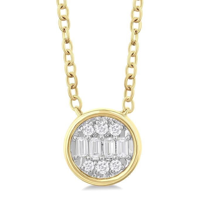 Round Shape Bezel Set Petite Fusion Diamond Fashion Pendant